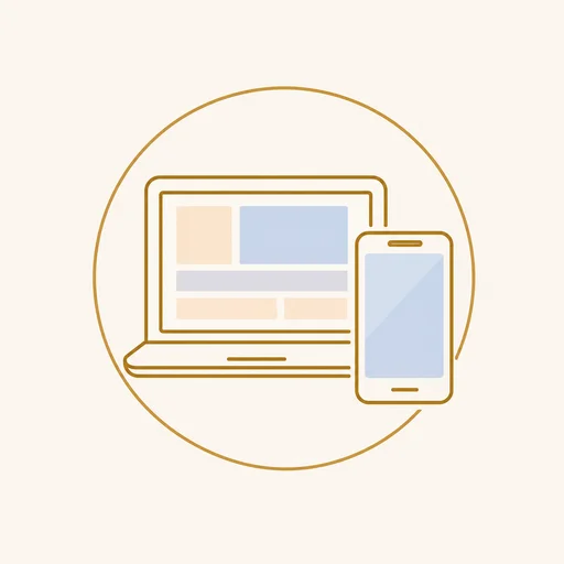 制作・設定のアイコン。ノートパソコンとスマートフォン